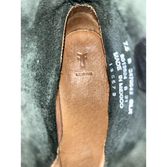 Frye Veronica Bootie Women's Size 7.5 B Black Motorcycle Boot Strap Buckle - Picture 8 of 11